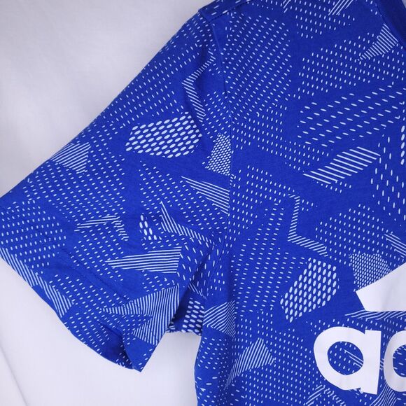 Adidas T Shirt Mens Medium Blue AOP Training - Picture 3 of 11